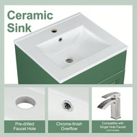 Compact Black Bathroom Vanity With Sink And Adjustable Storage Shelf