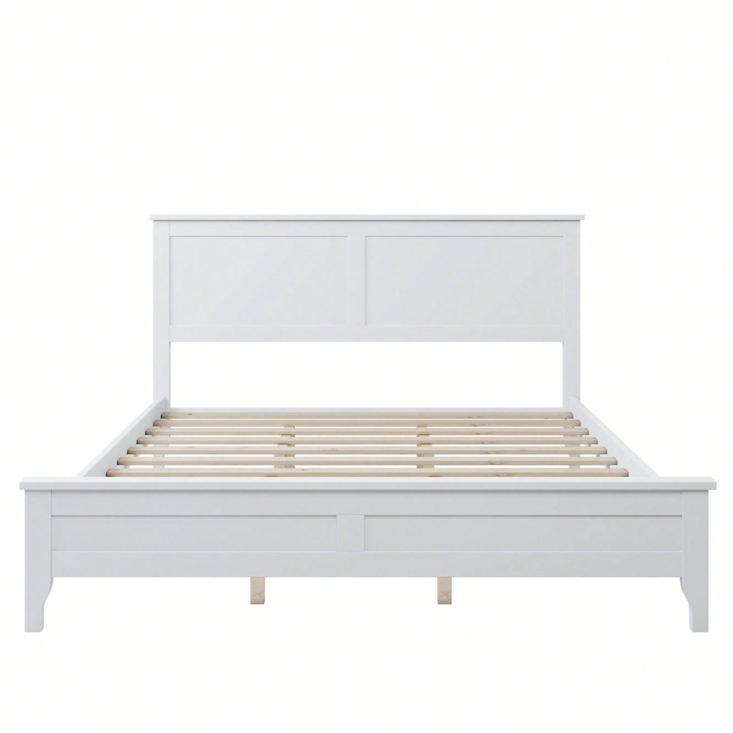 Elegant Solid Wood Queen Platform Bed In Modern Design