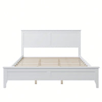 Elegant Solid Wood Queen Platform Bed In Modern Design