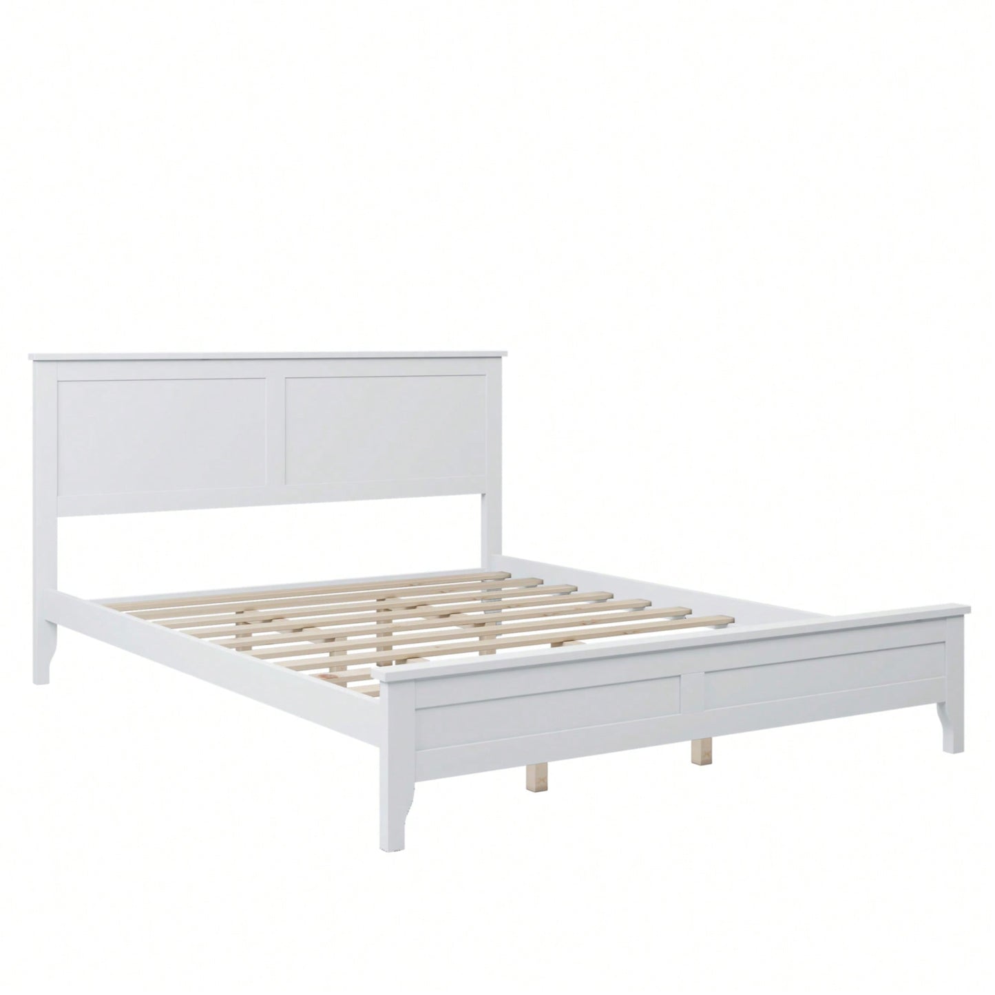 Elegant Solid Wood Queen Platform Bed In Modern Design