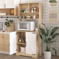 Modern 3-Tier Freestanding Pantry Cabinet With Double Doors And Adjustable Shelves For Kitchen And Dining Room Storage