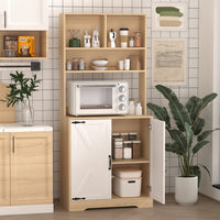 Modern 3-Tier Freestanding Pantry Cabinet With Double Doors And Adjustable Shelves For Kitchen And Dining Room Storage