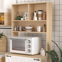 Modern 3-Tier Freestanding Pantry Cabinet With Double Doors And Adjustable Shelves For Kitchen And Dining Room Storage