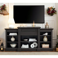 Modern Grey Media Console Table With Ample Storage For TV And Entertainment Systems 65.75"W 17"D 32.48"H