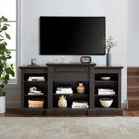 Modern Grey Media Console Table With Ample Storage For TV And Entertainment Systems 65.75"W 17"D 32.48"H