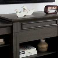 Modern Grey Media Console Table With Ample Storage For TV And Entertainment Systems 65.75"W 17"D 32.48"H