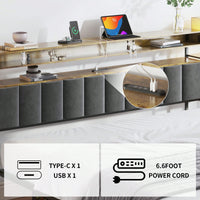 Queen Size Platform Bed Frame With Storage And LED Lights, Velvet Headboard With Bookcase Shelves, No Box Spring Required, Noise Free Design