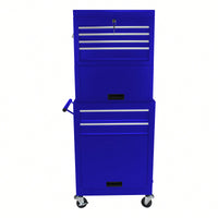 Rolling Tool Chest With 6 Lockable Drawers And Detachable Toolbox For Garage And Workshop Storage - Blue