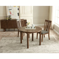 42 Inch Round Wooden Dining Table For 4, Retro Kitchen Table With Solid Wood Legs, Easy Assembly For Home And Restaurant Use