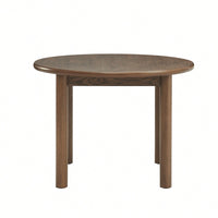 42 Inch Round Wooden Dining Table For 4, Retro Kitchen Table With Solid Wood Legs, Easy Assembly For Home And Restaurant Use