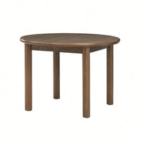 42 Inch Round Wooden Dining Table For 4, Retro Kitchen Table With Solid Wood Legs, Easy Assembly For Home And Restaurant Use
