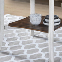45.7 Inch Round Dining Table With Shelf Modern Farmhouse Retro Style 30 Inch Height