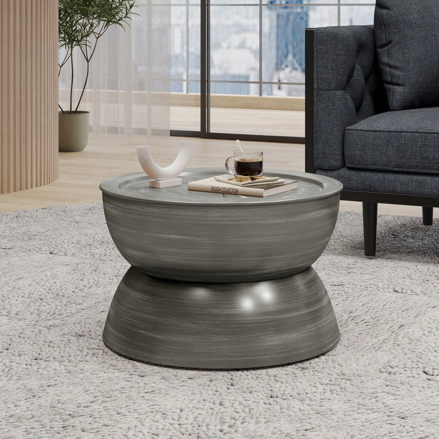 Artisan Hammered Metal Coffee Table - Rustic Chic Home Decor