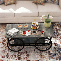 Elegant Rectangular Coffee Table With Sturdy Base - Modern Retro Design For Living Room Decor