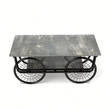 Elegant Rectangular Coffee Table With Sturdy Base - Modern Retro Design For Living Room Decor