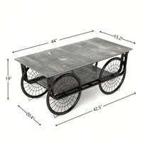 Elegant Rectangular Coffee Table With Sturdy Base - Modern Retro Design For Living Room Decor