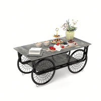 Elegant Rectangular Coffee Table With Sturdy Base - Modern Retro Design For Living Room Decor
