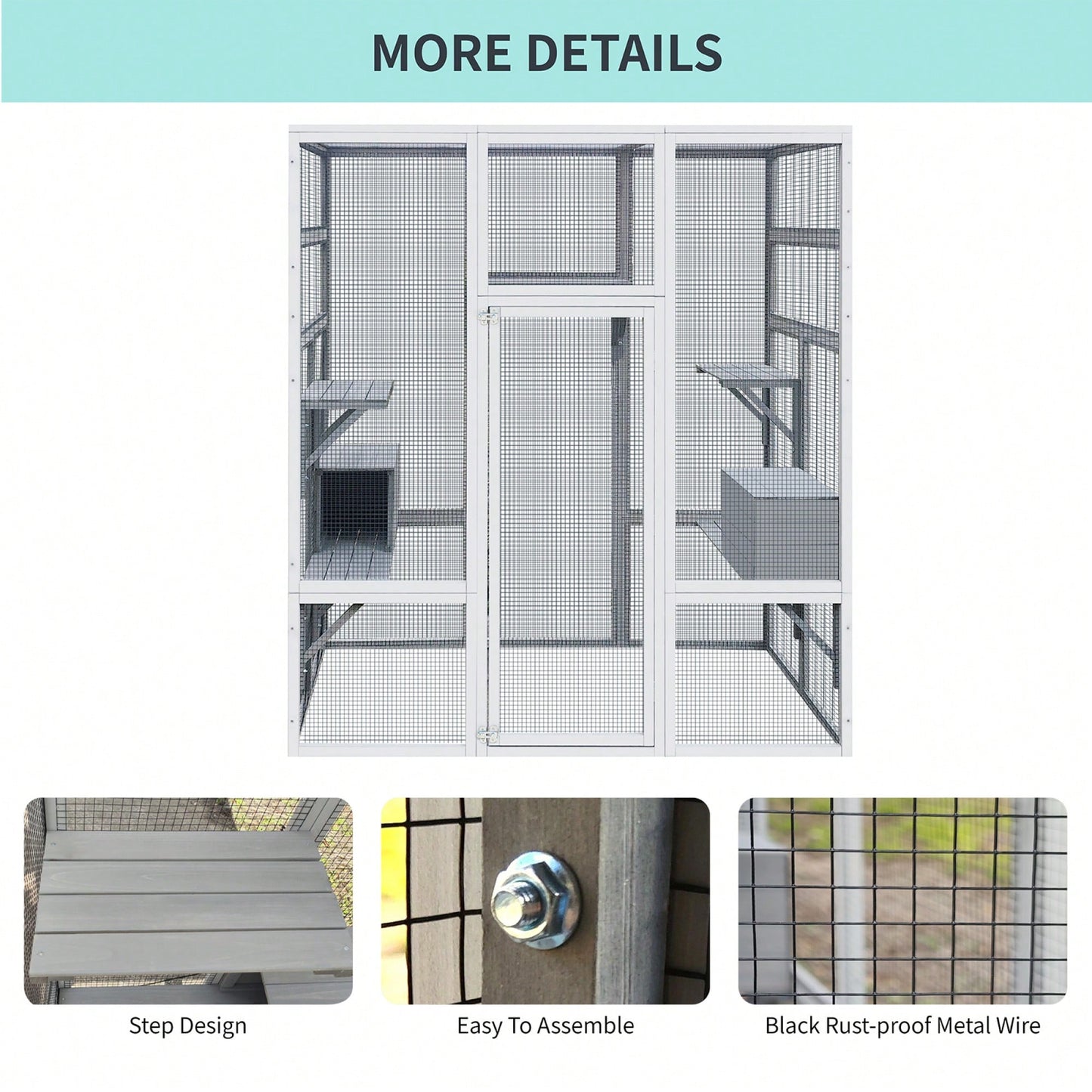 Spacious Outdoor Wooden Cat House With 7 Platforms And 2 Resting Boxes - UV Resistant & Waterproof Cat Shelter Enclosure For Play And Relaxation