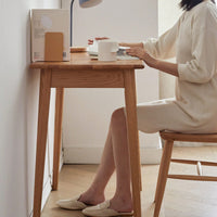 Stylish Solid Wood Computer Desk - Natural Oak Finish, Slim Design With Drawer, Ideal For Home Office Or Study, 100 Cm Width, 50 Cm Depth