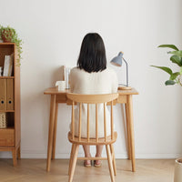 Stylish Solid Wood Computer Desk - Natural Oak Finish, Slim Design With Drawer, Ideal For Home Office Or Study, 100 Cm Width, 50 Cm Depth