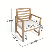 Stylish Natural Stained Acacia Wood Outdoor Club Chair Set - 2-Piece Garden Seating, Comfortable Design