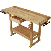 Spacious 55-Inch Wooden Workbench For Garage And Home Workshops - Sturdy And Versatile Workspace Solution