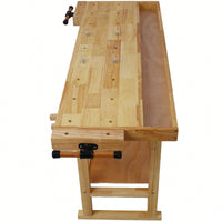 Spacious 55-Inch Wooden Workbench For Garage And Home Workshops - Sturdy And Versatile Workspace Solution