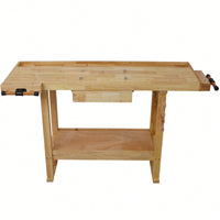 Spacious 55-Inch Wooden Workbench For Garage And Home Workshops - Sturdy And Versatile Workspace Solution