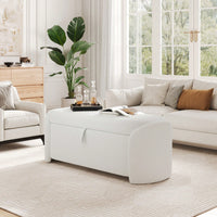 Boucle Storage Ottoman - Stylish Organizer For Home Decor & Functional Seating Beige