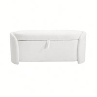Boucle Storage Ottoman - Stylish Organizer For Home Decor & Functional Seating Beige