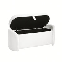 Boucle Storage Ottoman - Stylish Organizer For Home Decor & Functional Seating Beige