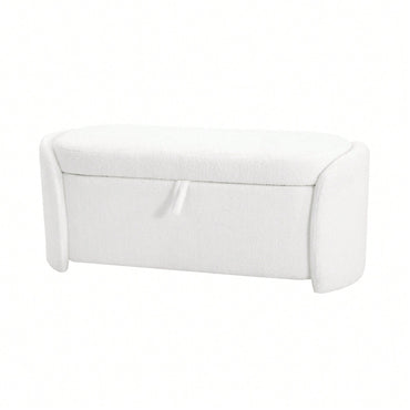 Boucle Storage Ottoman - Stylish Organizer For Home Decor & Functional Seating Beige