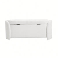 Boucle Storage Ottoman - Stylish Organizer For Home Decor & Functional Seating Beige