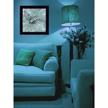 Charming Ready-To-Hang Framed Owl Art Print In Elegant Black Frame - Perfect For Home Decor
