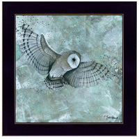 Charming Ready-To-Hang Framed Owl Art Print In Elegant Black Frame - Perfect For Home Decor