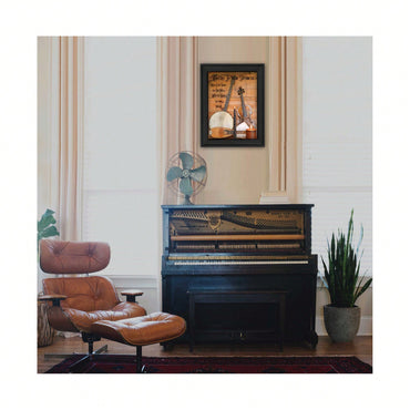 Framed Music-Themed Wall Art - Ready To Hang Black Framed Poster For Stylish Home Décor