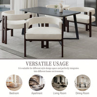 Set Of 2 Contemporary Teddy Upholstered Accent Chair With Open Back And Three Legs - Stylish Barrel Dining Chair For Living Room, Bedroom, Or Dining Room In Beige