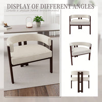 Set Of 2 Contemporary Teddy Upholstered Accent Chair With Open Back And Three Legs - Stylish Barrel Dining Chair For Living Room, Bedroom, Or Dining Room In Beige