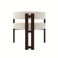 Set Of 2 Contemporary Teddy Upholstered Accent Chair With Open Back And Three Legs - Stylish Barrel Dining Chair For Living Room, Bedroom, Or Dining Room In Beige