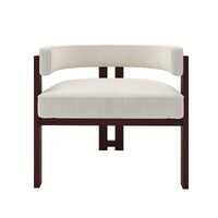 Set Of 2 Contemporary Teddy Upholstered Accent Chair With Open Back And Three Legs - Stylish Barrel Dining Chair For Living Room, Bedroom, Or Dining Room In Beige