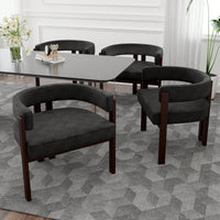 Set Of 2 Contemporary Teddy Upholstered Accent Chair With Open Back And Three Legs - Stylish Barrel Dining Chair For Living Room, Bedroom, Or Dining Room In Beige