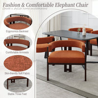 Set Of 2 Contemporary Teddy Upholstered Accent Chair With Open Back And Three Legs - Stylish Barrel Dining Chair For Living Room, Bedroom, Or Dining Room In Beige