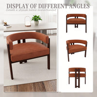 Set Of 2 Contemporary Teddy Upholstered Accent Chair With Open Back And Three Legs - Stylish Barrel Dining Chair For Living Room, Bedroom, Or Dining Room In Beige