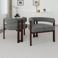 Set Of 2 Contemporary Teddy Upholstered Accent Chair With Open Back And Three Legs - Stylish Barrel Dining Chair For Living Room, Bedroom, Or Dining Room In Beige