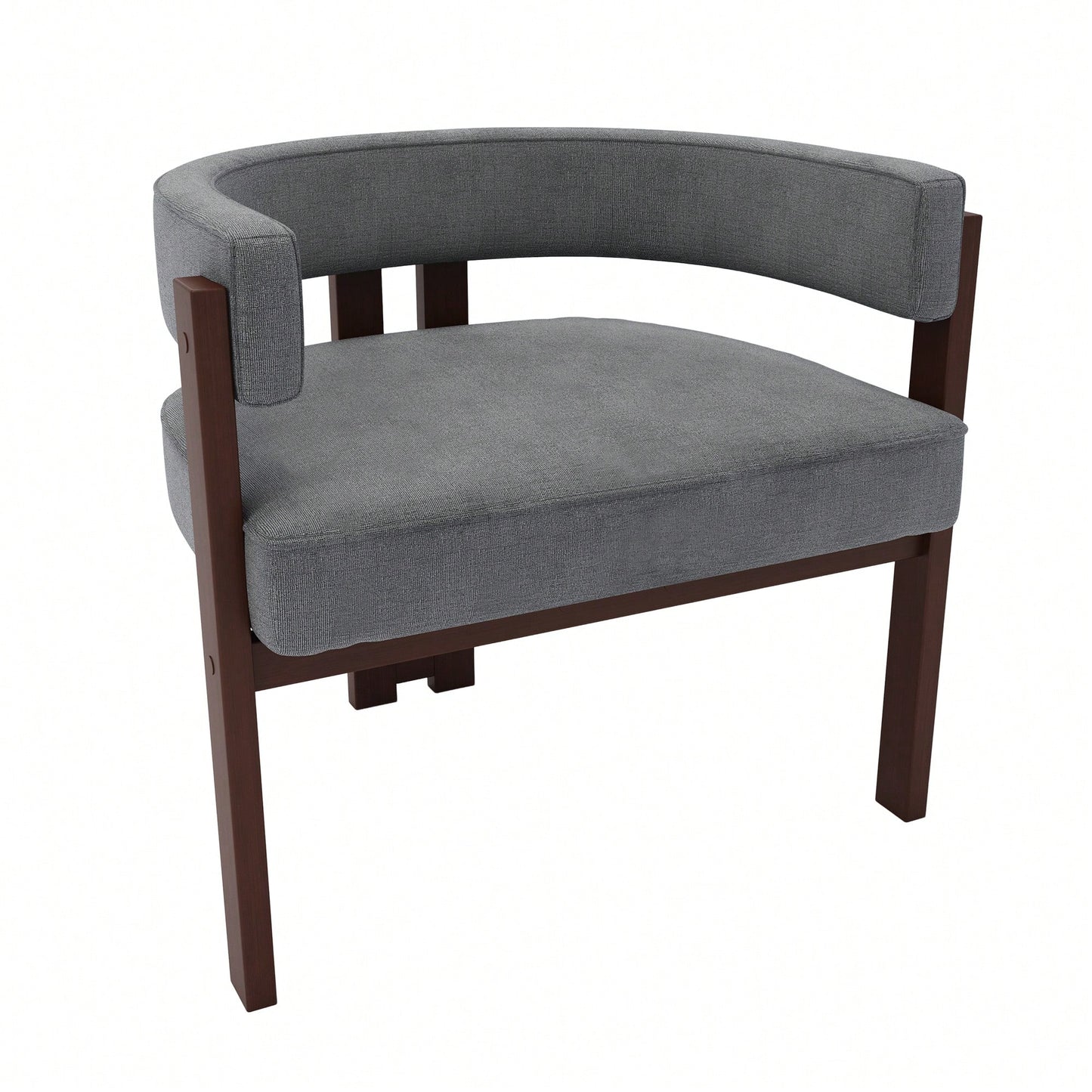 Set Of 2 Contemporary Teddy Upholstered Accent Chair With Open Back And Three Legs - Stylish Barrel Dining Chair For Living Room, Bedroom, Or Dining Room In Beige