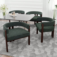 Set Of 2 Contemporary Teddy Upholstered Accent Chair With Open Back And Three Legs - Stylish Barrel Dining Chair For Living Room, Bedroom, Or Dining Room In Beige