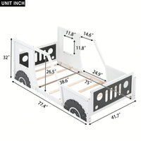 Classic Car-Inspired Twin Size Platform Bed With Wheels In Blue - Fun And Stylish Kids' Furniture