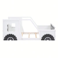 Classic Car-Inspired Twin Size Platform Bed With Wheels In Blue - Fun And Stylish Kids' Furniture