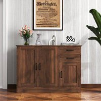Stylish Wooden Buffet Sideboard With Doors And Drawers – Versatile Entryway & Dining Room Storage Cabinet, 43.3 Inches