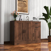 Stylish Wooden Buffet Sideboard With Doors And Drawers – Versatile Entryway & Dining Room Storage Cabinet, 43.3 Inches
